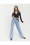 Aris Lycra High Waist Wide Leg Jean Trousers (High Waist)