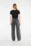 Melisa Loose Jeans Smoked Snow Lycra Palazzo Wide Leg Jeans - 3