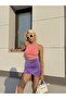 Lilac Asymmetric Cut Mini Skirt - 8