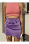 Lilac Asymmetric Cut Mini Skirt - 2