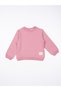 Girl's Pink Cotton Long Sleeve Basic Tracksuit Set - 2