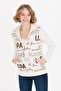 Women's Ecru Hooded Sweatshirt - 3