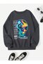 كود ADR-SHEN Coolane Alien & Slogan Graphic Drop Shoulder Sweatshirt