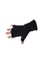 Men's Black Thermal Winter Cut-Finger Half Fleece Gloves M-l Fleece Beanie Neck Collar Set of 2 - 3