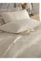Ivory Color Double 200x240cm Bedspread/2 Pieces 50x70cm Pillow 4 Layers Multi Muslin 100% Cotton - 5