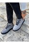Men's Genuine Leather Lace-Up Boots-Grey - 3
