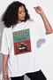 Oversize Retro Beer Printed Tshirt - 4
