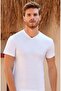 3-Piece (3 Pieces) V-Neck Short Sleeve White Color 100% Cotton Men's Undershirt