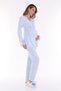 Women's Blue Lace Breastfeeding Featured Cotton Maternity Pajamas Set - 2
