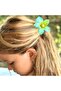 Trend pearl floral large aloha lotus buckle luxury turquoise blue - 2