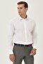 Men's White Non-Iron Comfort Fit Relaxed Cut 100% Cotton Classic Collar Shirt - 2