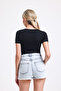 women's black short sleeve square neck blouse - 8