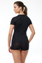 Women's Black Round Neck Short Sleeve Viloft Thermal Top Underwear 705 - 3