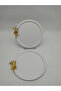 Set of 2 White Round Patterned Gold Floral Presentation Tray, Decorative Serving Tray Tea Coffee 23 Cm
