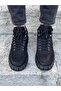 Men's Black Genuine Leather Boots-Black - 3