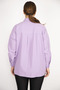 Women's Large Size Lilac Front Buttoned Long Sleeve Shirt 65N36800 - 6