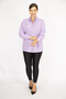 Women's Large Size Lilac Front Buttoned Long Sleeve Shirt 65N36800 - 7