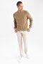 Standard Fit Regular Cut Crew Neck Textured Basic Plain Knitwear Sweater R1175Az23Au - 2
