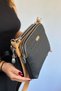 Medium Size 3 Compartments 5 Compartments Women's Crossbody Bag 29 x 21 cm 4022 black tan - 2