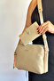 Medium Size 3 Compartments 5 Compartments Women's Crossbody Bag 29 x 21 cm 4022 sand combination