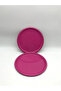 2-Piece Metal Pink Single Decorative Tea, Coffee and Pastry Serving Presentation Tray 23 cm