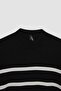 Relax Fit Soft Textured Striped Crew Neck Knitwear Sweater Tunic S7517Az23Wn - 7