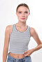 Women's Striped Sleeveless Blouse Thick Strap Athlete Thin Summer Knitwear - 6