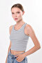 Women's Striped Sleeveless Blouse Thick Strap Athlete Thin Summer Knitwear - 5