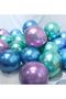 Chrome Shiny Metallic Green-Blue-Purple Color 10 Balloons (3 Color Set)