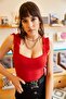 Women's Red Strap Frilly Lycra Camisole Blouse BLZ-19000920 - 3