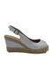 Wedge Heel Straw & Linen Sandals - 3