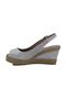 Wedge Heel Straw & Linen Sandals - 2