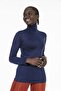 Full Fisherman Long Sleeve Viscose Navy Blue Bodysuit - 2