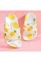 Unisex Children's White Ultra Soft Pineapple Pattern Look Pool Sea Bath and Beach Slippers Step by Step
