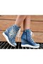 Women's Blue Denim Boots - 2
