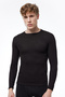 Men's Black Round Neck Long Sleeve Viloft Thermal Top Underwear 609