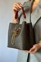 Monogram Printed 3 Compartment Chain Women's Shoulder Bag with Special Accessories AS2065 -GZD- - 4