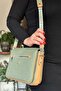 Women's 3-Compartment Adjustable Long Strap Messenger Bag and Shoulder Bag Green Color 4013 -Gzd- - 2