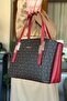 Women's Printed Patterned Shoulder Bag and Wallet Set 2066-Jp Red Combination -Gzd- - 6