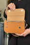 Tan Color Stylish Women's Shoulder Bag with 5 Compartments Suitable for Daily Use 23Cm-14Cm 4090-Gd -Gzd- - 4