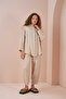 سترة كبيرة الحجم تونيك حجر الكتان - 8