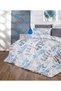 Blue Leaf Pattern Double Duvet Cover Set with Elastic Sheets (160x200) - 2