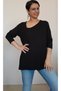 Black side V-neck combed cotton Viscose T-shirt - 6