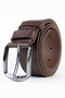 Men's Belt - 100% Genuine Buffalo Leather, Brown, Oval Box, Gift Dowry Holder - 2
