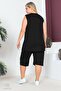 Plus Size Comfort Model Capri 2-Piece Suit with Elastic Waist and Pocket Capri Shorts Top-Top 2-Piece Set - 5