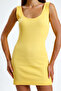 Women's Yellow U-Neck Mini Camisole Dress - 3