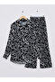 Mixed Pattern Buttoned Crinkle Set