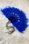 Cobalt Blue Bridal Fan, Bachelorette Party, Bride to Be, Bridesmaid, Henna Night, Wooden Feather