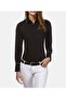 black stylish collar cuff detailed cotton satin shirt