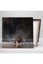 Woman in White Dress Playing Piano on Beach Oil Effect Landscape Canvas Painting Art00157 - 2
